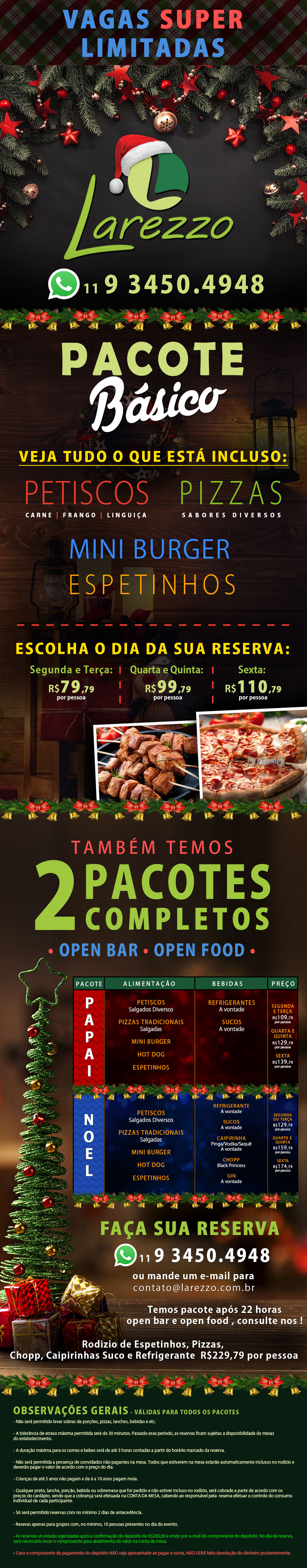 LAREZZO : : Pacotes para Confraternização